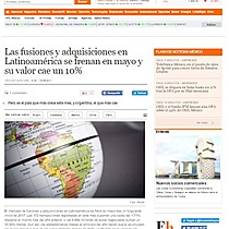 Las fusiones y adquisiciones en Latinoamrica se frenan en mayo y su valor cae un 10%